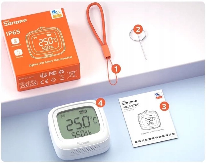 Sonoff SNZB-02WD Zewnętrzny Czujnik Temperatury Wilgotności Zigbee LCD