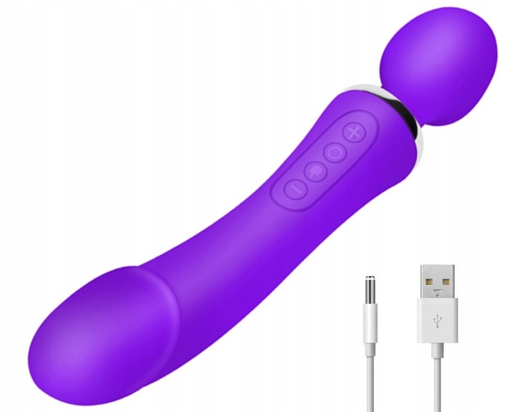 LUKSUSOWY WIBRATOR DAMSKI 2w1 PODGRZEWANY DO 45stC - USB DAWCA ORGAZMÓW