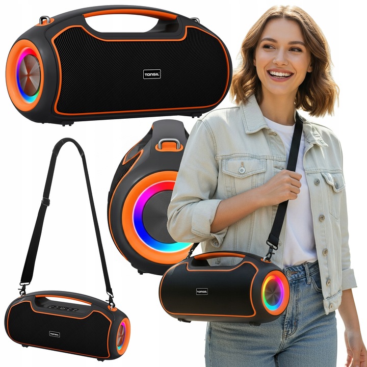 Głośnik Bezprzewodowy TONSIL BEAT 120W LED TWS Bluetooth AUX USB BT