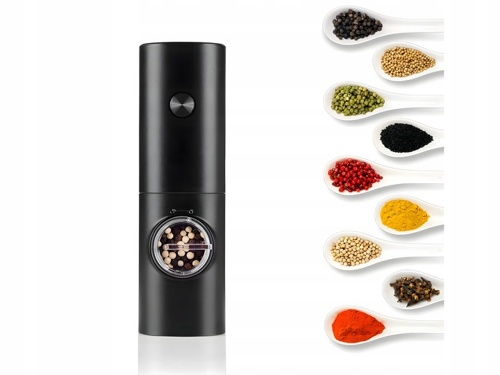 Zestaw 2 Młynków Elektrycznych do przypraw z podstawką Młynek do