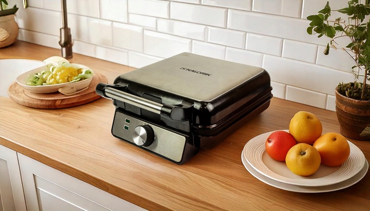 MOCNA GOFROWNICA 4 CHRUPIĄCE GOFRY REGULACJA TEMPERATURY TERMOSTAT 1500W