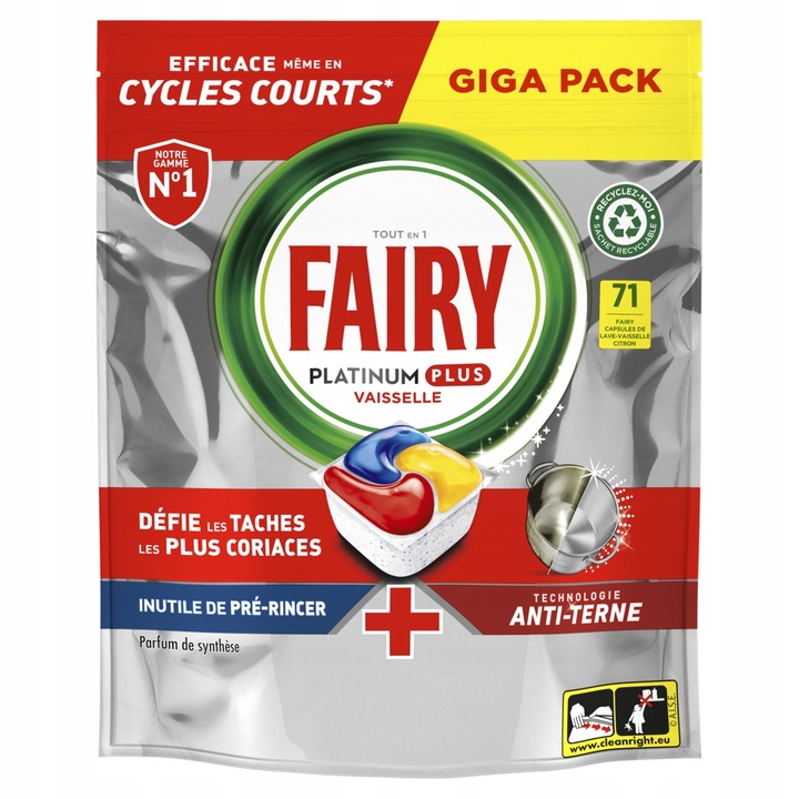 Fairy Platinum Plus Lemon Kapsułki Do Zmywarki 71szt
