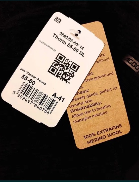 Czapka zimowa męska czarna 100% WEŁNA MERINO Thorin HIT