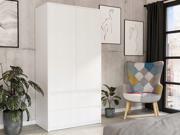 Szafa garderoba 90cm 2szuflady biała B-9