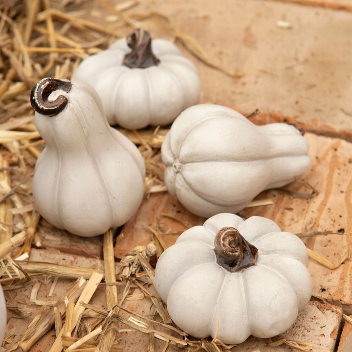 FIGURKA DYNIA OZDOBNA NA JESIEŃ HALLOWEEN DO DOMU OGRODU BIAŁA MAŁA 2