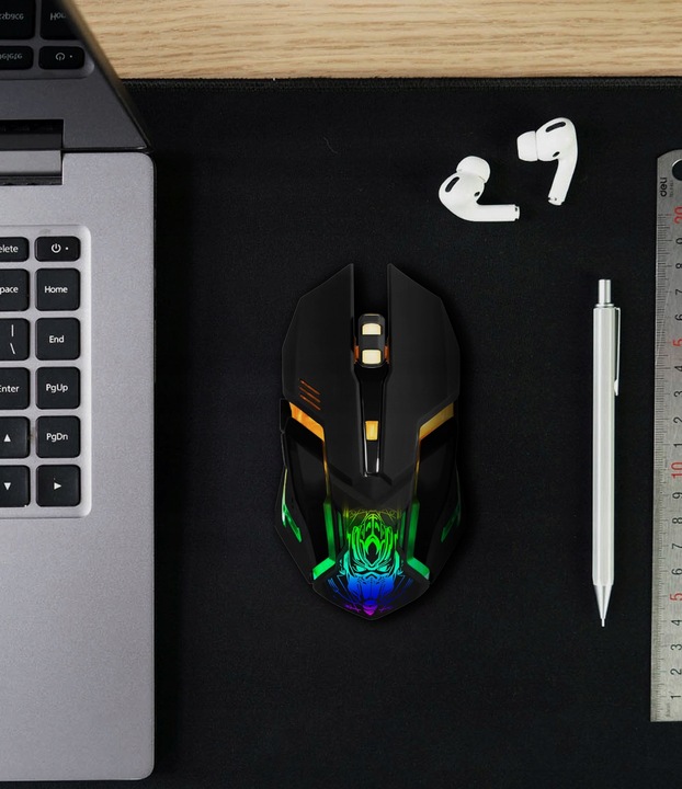 Myszka Gamingowa Mysz Dla Graczy Bezprzewodowa LED 6 Przycisków 3200dpi