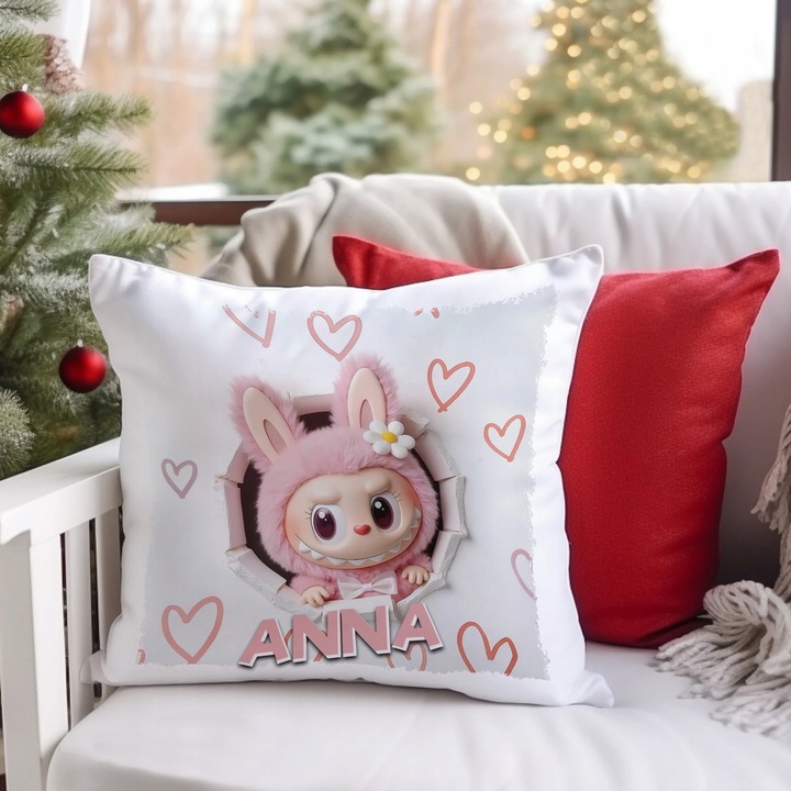 ZESTAW PODUSZKA KUBEK SŁODKI POTWOREK LABUBU LALKA WZORY PREZENT IMIĘ