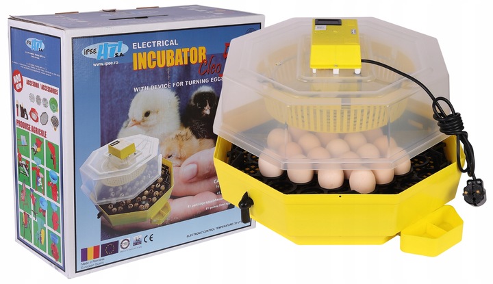 INKUBATOR CLEO 5DTHE 60/41 JAJ WYLĘGARKA KLUJNIK LCD TERMOMETR TACA