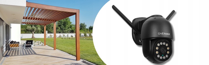 KAMERA ZEWNĘTRZNA OBROTOWA ULTRA HD WIFI 4MPx 4x ZOOM 2.5K PTZ IP66 CZARNA