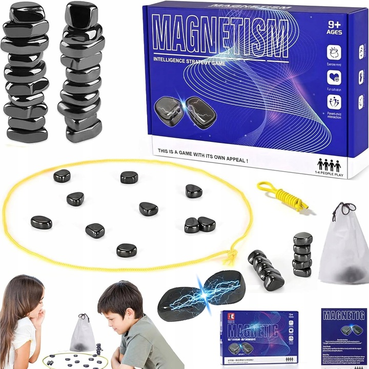 GRA MAGNETYCZNE KAMIENIE 60X STRATEGICZNA EDUKACYJNA GRA PLANSZOWA 60 SZTUK