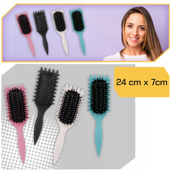 SZCZOTKA DO LOKÓW DO WŁOSÓW KRĘCONYCH DEFINIUJĄCA LOKI MASAŻER WŁOSIE