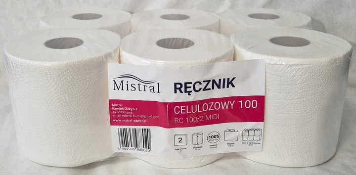Ręcznik papierowy celuloza 100m x 6 szt.