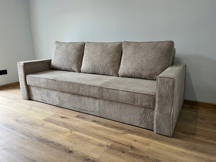 SOFA ROZKŁADANA Z FUNKCJĄ SPANIA, KANAPA SOFIA SPRĘŻYNY BONELL SZTRUKS