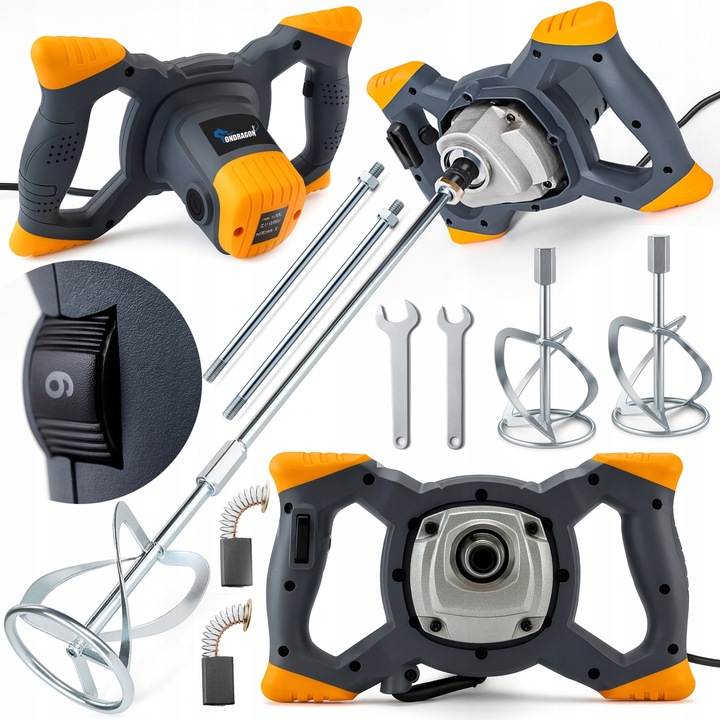 MIESZADŁO ELEKTRYCZNE DO ZAPRAW KLEJU BETONU TYNKU 3150W 2x mieszalnik