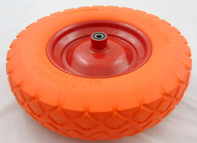 KOŁO DO TACZKI PEŁNE 4.00-8 WÓZKA BEZDĘTKOWE OŚKA POMARAŃCZOWE