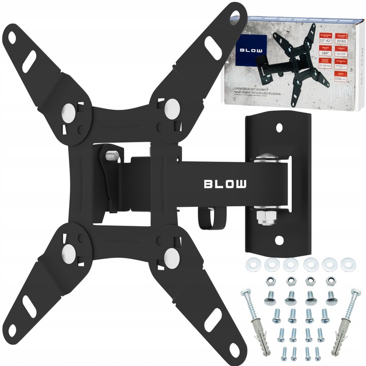 MOCNY UCHWYT ŚCIENNY REGULOWANY WIESZAK TV MONITORA TELEWIZORA LCD