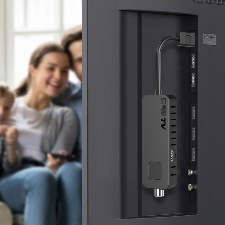 Tuner dekoder dvbt2 hevc mini stick tv naziemnej
