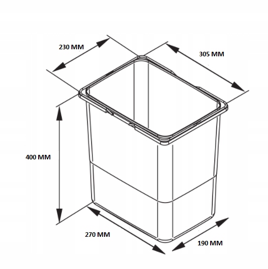 SEGREGATOR KOSZ NA ŚMIECI DO SZUFLADY SZAFKI 20L