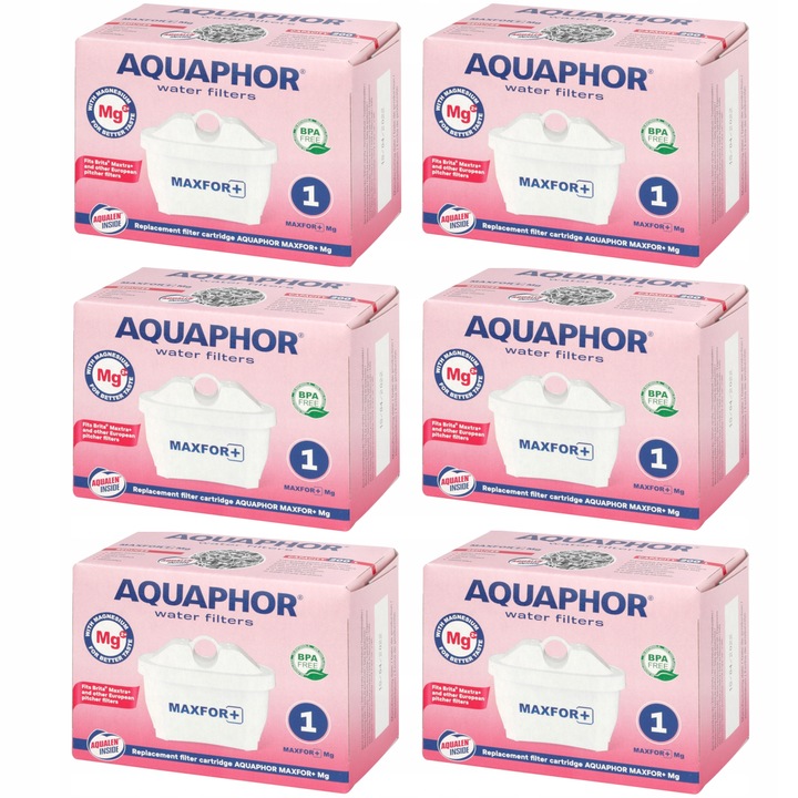 Wkład filtrujący filtry do wody AQUAPHOR MAXFOR+ 6 filtrów z magnezowych Mg