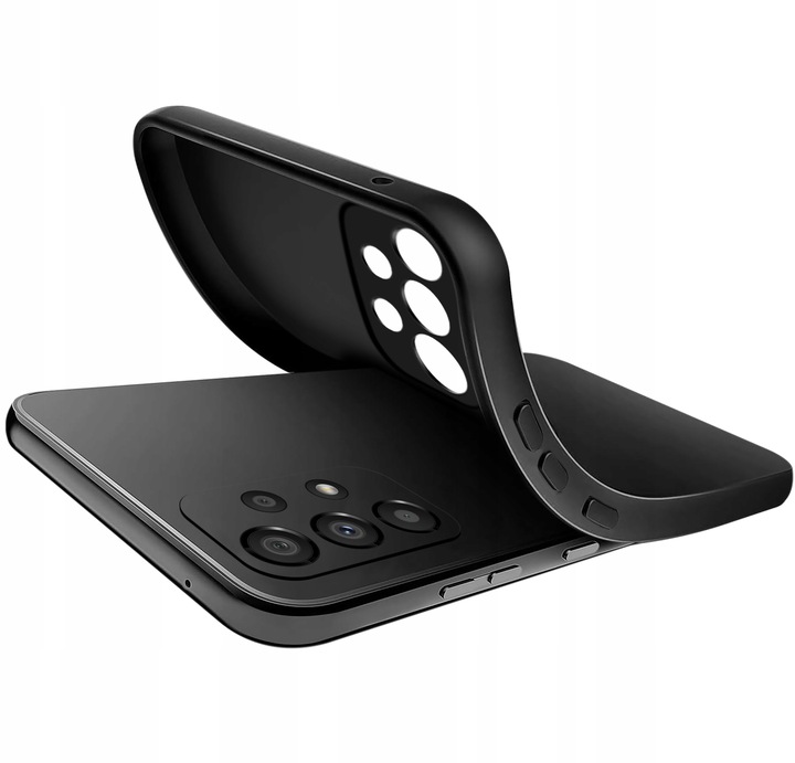 ZESTAW Etui do Samsung A53 5G | Matowe Czarne Silikon Slim +3 SZTUKI SZKŁO
