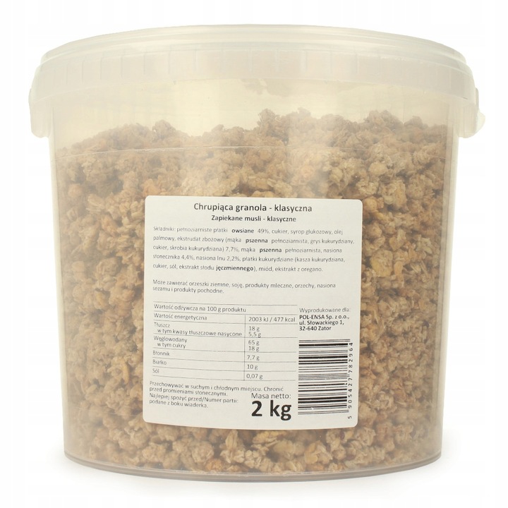 Chrupiąca Granola KLASYCZNA 2000 g 2 kg | ŚNIADANIE