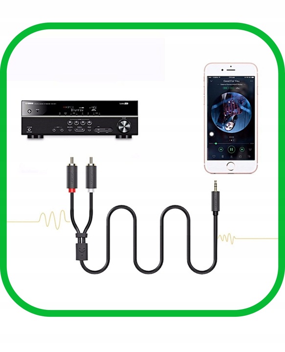 Kabel Przewód Audio JACK 3,5 mm 2x RCA Chinch STEREO 5M HQ Pozłacany