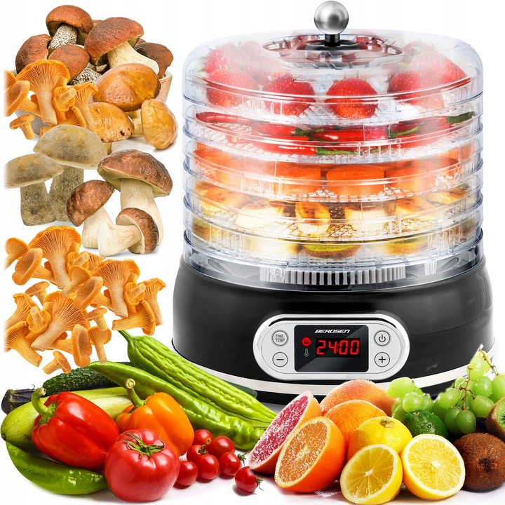 DUŻA Suszarka do grzybów spożywcza owoców warzyw 400W Temoobieg