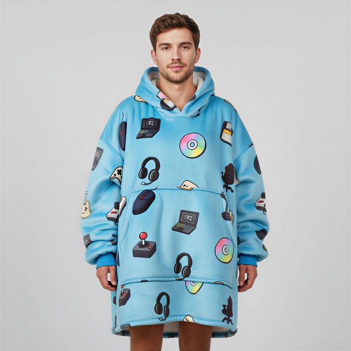 KOC BLUZA Gruba Kocobluza Oversize Futrzak XXL Męska Dla Chłopaka