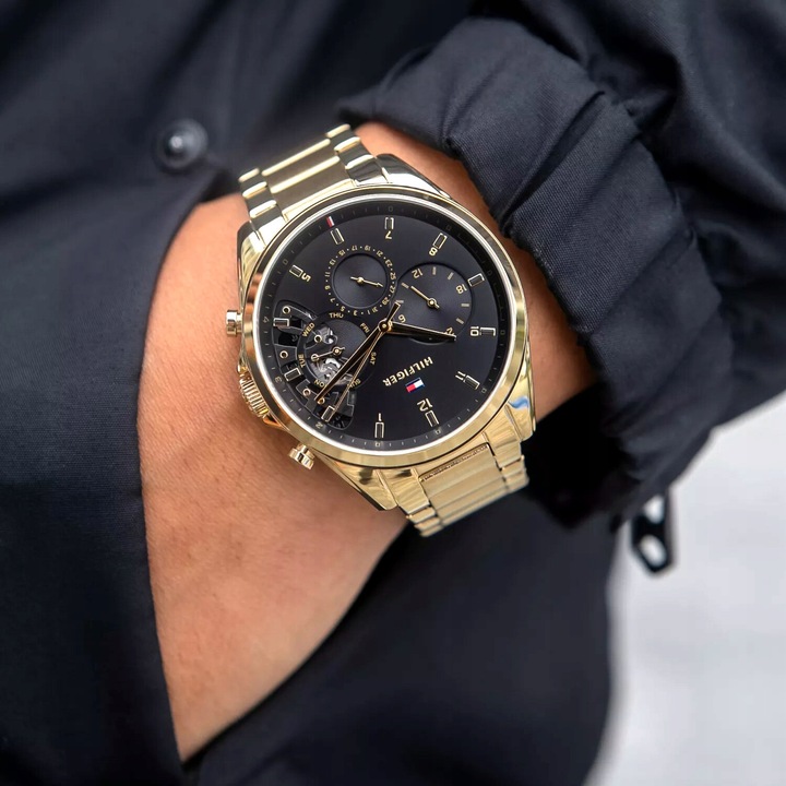 ZŁOTY ZEGAREK MĘSKI TOMMY HILFIGER 1710448 BAKER + PUDEŁKO NA PREZENT