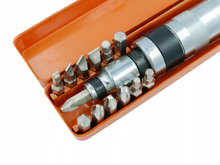 ŚRUBOKRĘT POBIJAK WYKRĘTAK WKRĘTAK UDAROWY 13 BITÓW + METALOWE PUDEŁKO