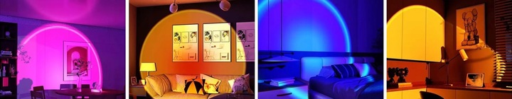 LAMPKA LED SUNSET RGB ZACHÓD SŁOŃCA PILOT PREZENT do sypialni salonu pokoju