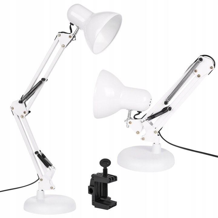 LAMPKA LED na E27 BIURKOWA Szkolna Nocna KREŚLARSKA regulowana BIAŁA