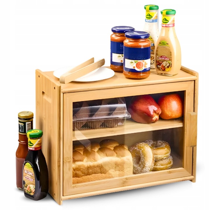 Chlebak bambusowy pojemnik żywność przyprawy półka szafka do kuchni