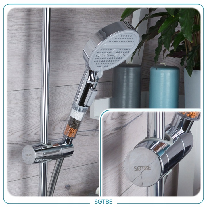 Uchwyt na słuchawkę do drążka prysznicowego deszczownicę przesuwny