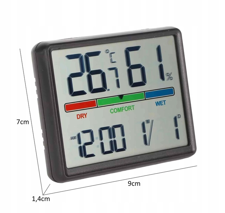 Stacja Pogodowa Termometr POKOJOWY ZEGAR LCD Stacja pogody wewnętrzna