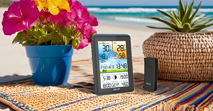 STACJA POGODOWA BALDR BEZPRZEWODOWA BAROMETR TERMOMETR LCD KOLOR