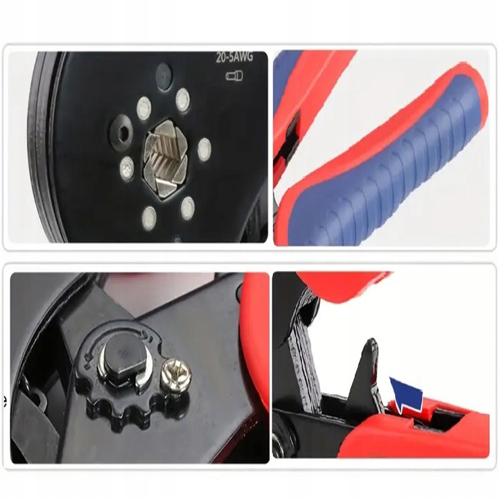 ZACISKARKA PRASKA DO TULEJEK KONEKTORÓW KABLI 0,08 -16 ² SZEŚCIOKĄTNA