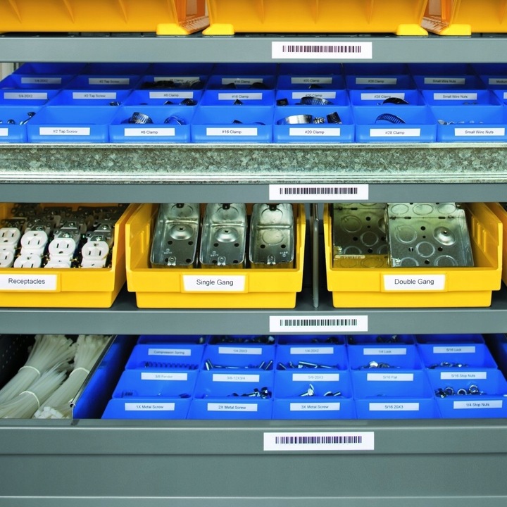 ORYGINALNA Taśma DYMO IND Rhino poliestrowa 9mm x 5,5m biała / czarny