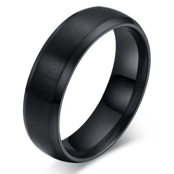 CZARNA FAZOWANA OBRĄCZKA, STAL CHIRURGICZNA r.30