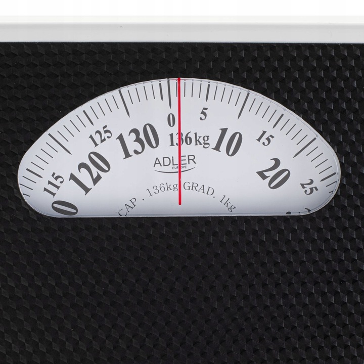 Klasyczna Waga Łazienkowa MECHANICZNA Analogowa do 136kg CZARNA Adler