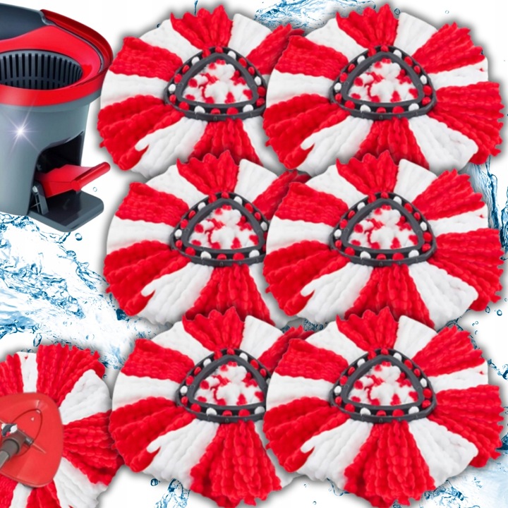 6x WKŁAD DO MOPA OBROTOWEGO MOP ZAMIENNIK VILEDA TURBO WKŁAD MEGA CHŁONNE