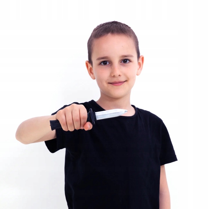 Maska Krzyk na Halloween fałszywy nóż z chowanym ostrzem sztuczna krew