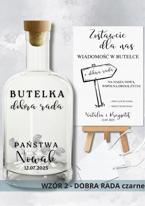 Księga Gości Butelka LIST W BUTELCE Znakomite Wesele Ślub Chrzest Komunia