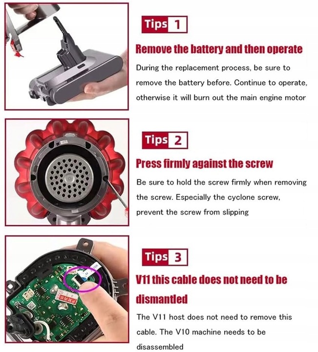 WZMOCNIONY PRZYCISK WŁĄCZNIK SPUST DO DYSON V10 V11 SV12 SV14 + ŚRUBOKRĘT