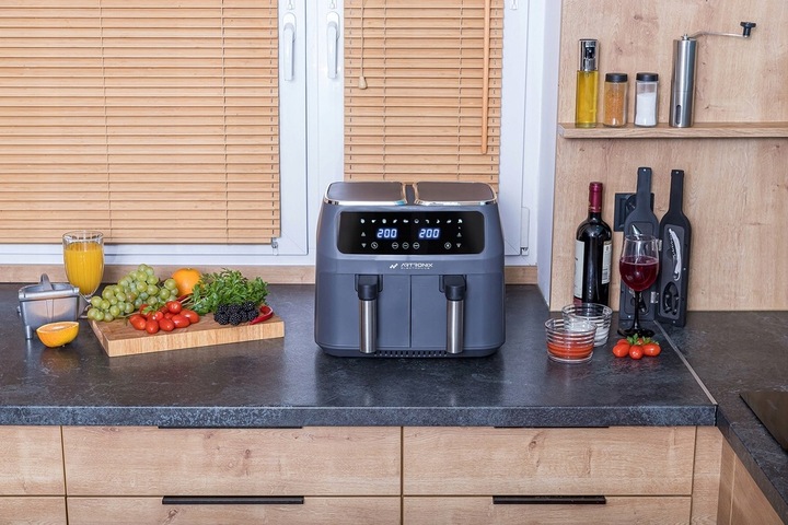 FRYTKOWNICA BEZTŁUSZCZOWA PODWÓJNA AIR FRYER 8L 2800W DWUKOMOROWA