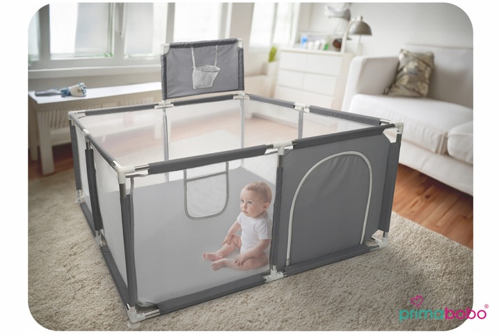 PRIMABOBO Kojec dla dziecka z koszem Duży suchy basen 126x126cm składany