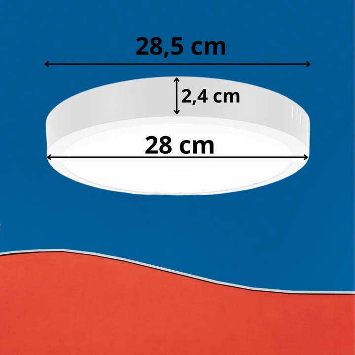 PLAFON NATYNKOWY LAMPA SUFITOWA LED 24W OKRĄGŁA PANEL ŚCIENNY ŚWIETLNY