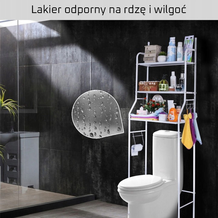 PÓŁKA STOJĄCA NAD TOALETĘ WC SEDES UBIKACJĘ ŁAZIENKOWA SZAFKA REGAŁ 3 PÓŁKI