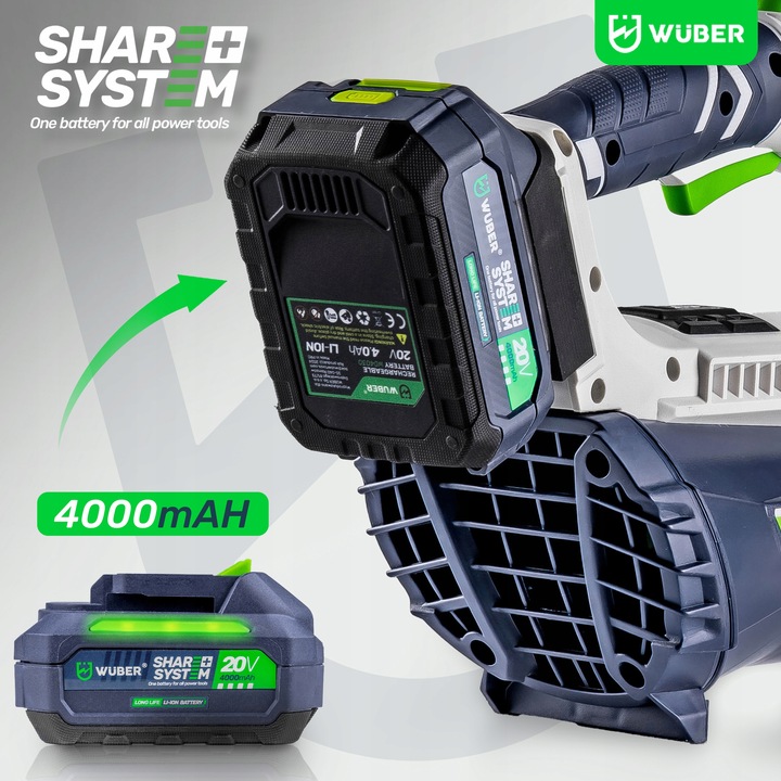 AKUMULATOROWA DMUCHAWA OGRODOWA DO LIŚCI ŚNIEGU AKUMULATOR 4.0 AH