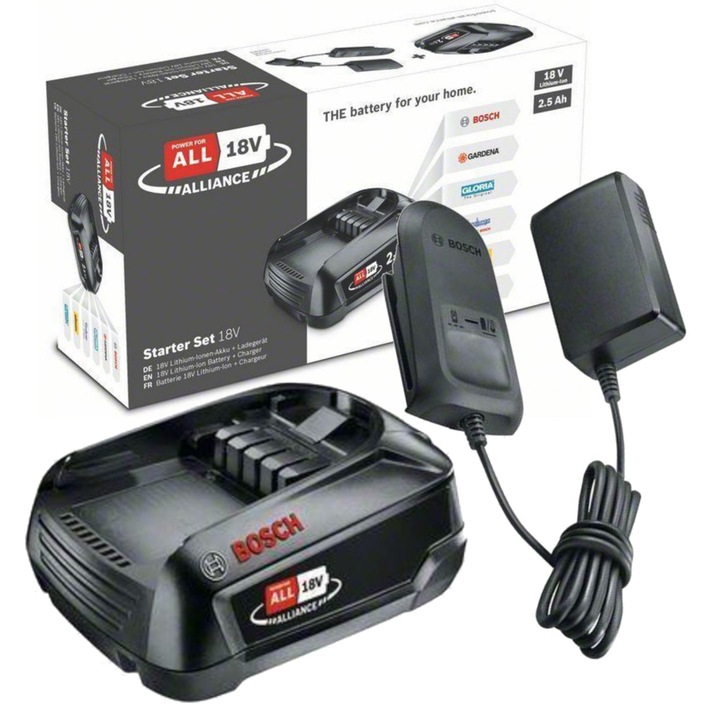 ZESTAW ŁADOWARKA AL18V-20 AKUMULATOR PBA 18V 2,5Ah BOSCH 1600A02625